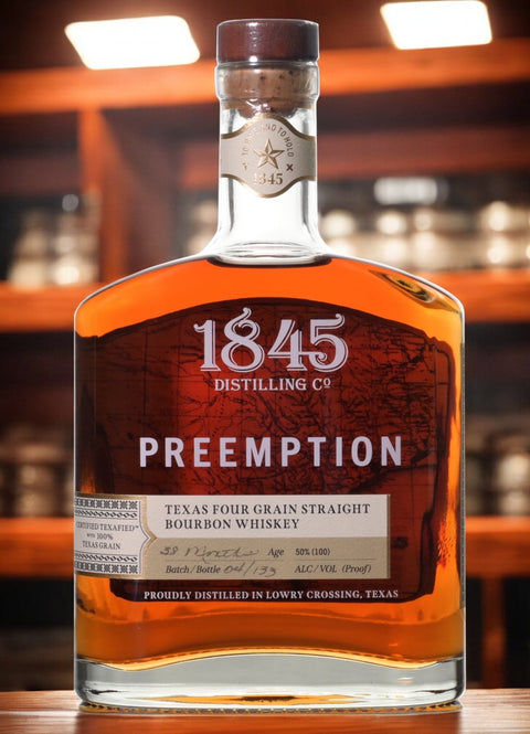 1845 Preemption Texas Straight four Grain Bourbon 50%